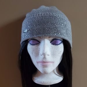 Beautiful Grey Calvin Klein Toque Hat w/ Crystals